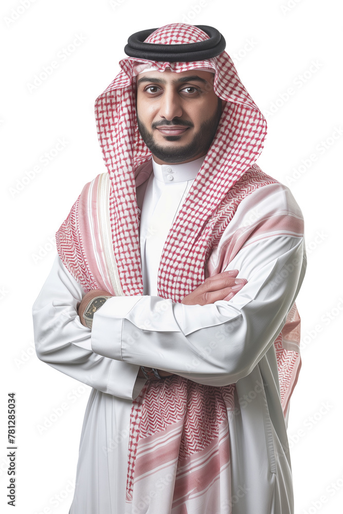 Arab man in modern outfit in transparent background Arab man in modern outfit in transparent background