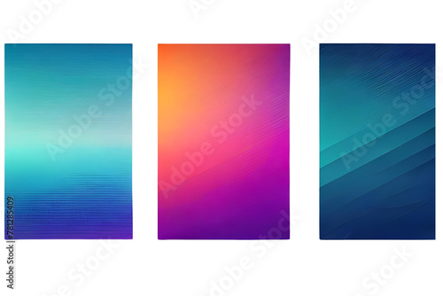Set of vector gradient backgrounds with grainy texture. © superbphoto95