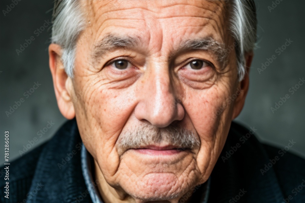 Portrait of a charismatic elderly man on a gray background Portrait of a charismatic elderly man on a gray background