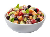 Chocolate Chip Fruit Salad isolated on transparent png background. Generative ai
