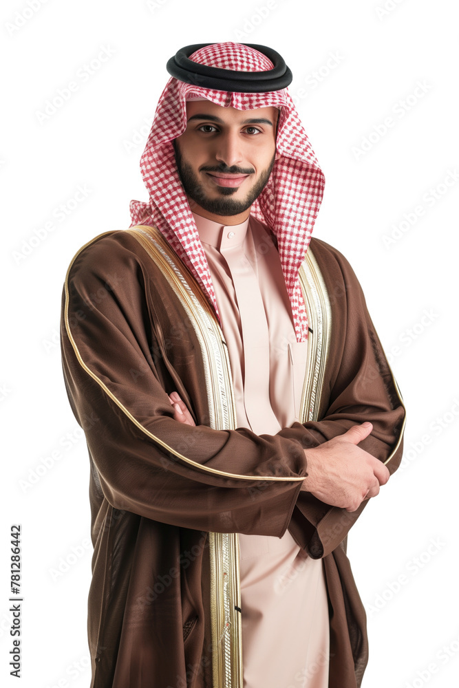 Arab man in modern outfit in transparent background Arab man in modern outfit in transparent background