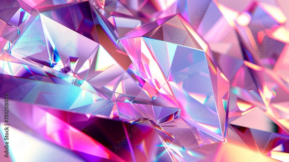 The background is an abstract geometric crystal. It has an iridescent texture, a faceted gem in the middle, and a liquid at the bottom. The background is an abstract geometric crystal. It has an iridescent texture, a faceted gem in the middle, and a liquid at the bottom.