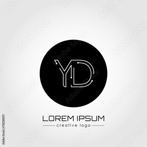 The creative logo is the letter Y and D. A design element of a logo, business card, corporate sign or monogram. The idea of a thematic design