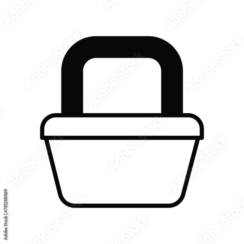 lunch box icon with white background vector stock illustration