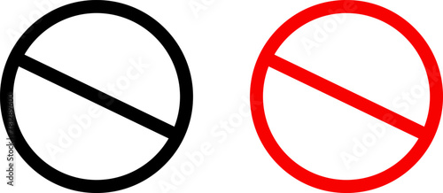Sign forbidden. Icon symbol ban. Red circle sign stop entry ang slash line isolated on transparent background. Mark prohibited. Icon symbol ban. Mark prohibited. © Volodymyr