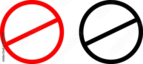 Sign forbidden. Icon symbol ban. Red circle sign stop entry ang slash line isolated on transparent background. Mark prohibited. Icon symbol ban. Mark prohibited.