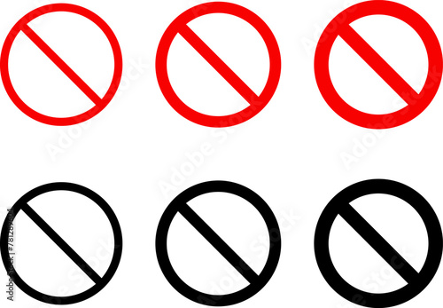Sign forbidden. Icon symbol ban. Red circle sign stop entry ang slash line isolated on transparent background. Mark prohibited. Icon symbol ban. Mark prohibited.