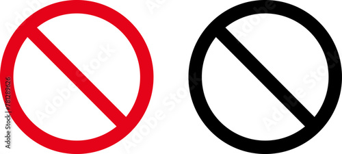 Sign forbidden. Icon symbol ban. Red circle sign stop entry ang slash line isolated on transparent background. Mark prohibited. Icon symbol ban. Mark prohibited.