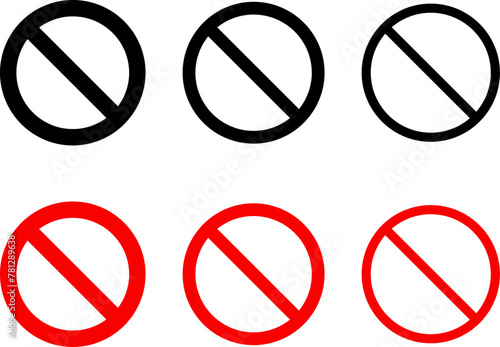 Sign forbidden. Icon symbol ban. Red circle sign stop entry ang slash line isolated on transparent background. Mark prohibited. Icon symbol ban. Mark prohibited.