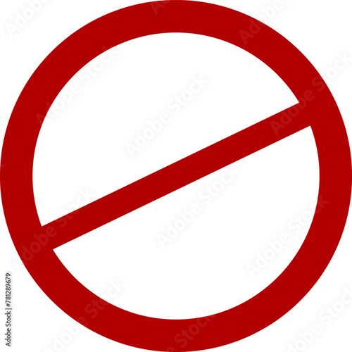 Sign forbidden. Icon symbol ban. Red circle sign stop entry ang slash line isolated on transparent background. Mark prohibited. Icon symbol ban. Mark prohibited.