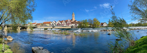 Panorama von Nürtingen mit Neckar