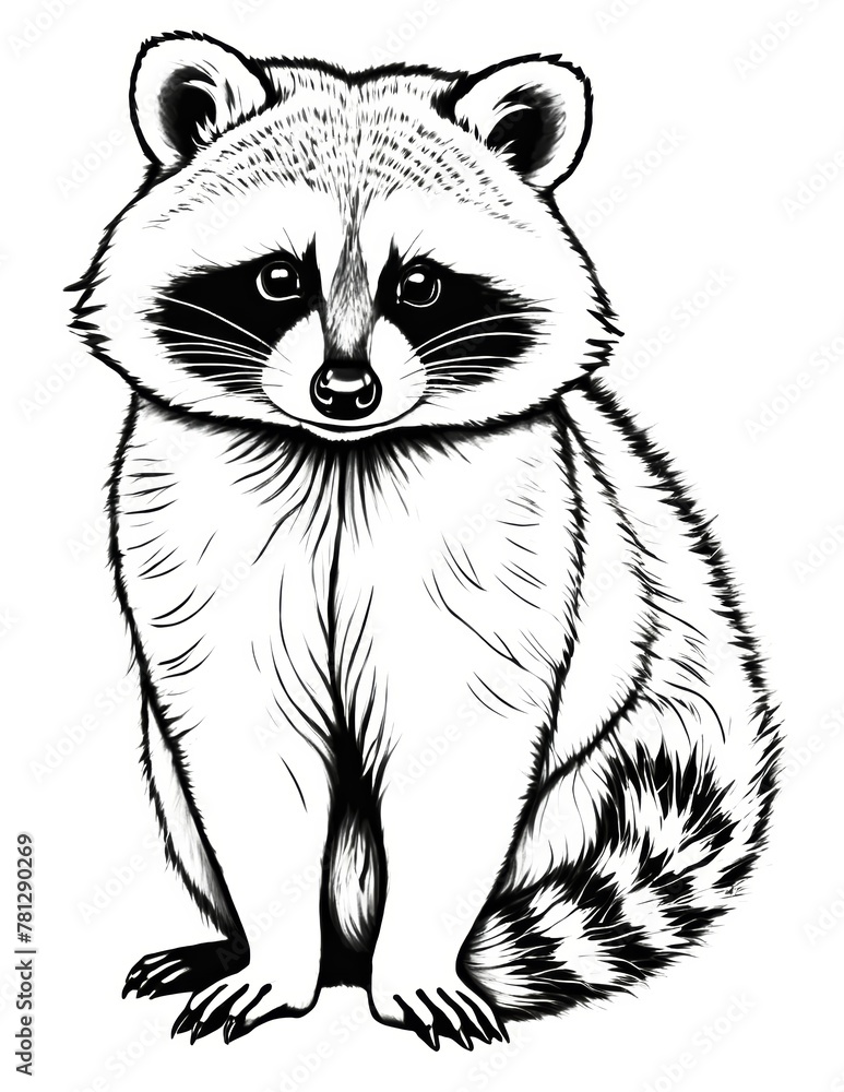 Fototapeta premium Raccoon Coloring Delight for the Whole Family
