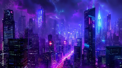Dystopian Luminescence  Urban Chaos. n