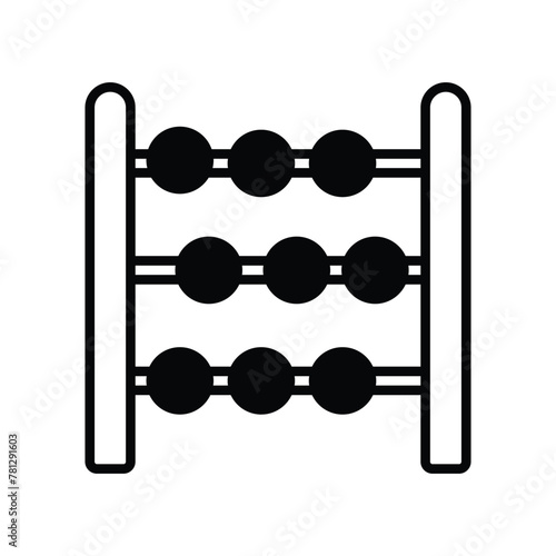 abacus icon with white background vector stock illustration