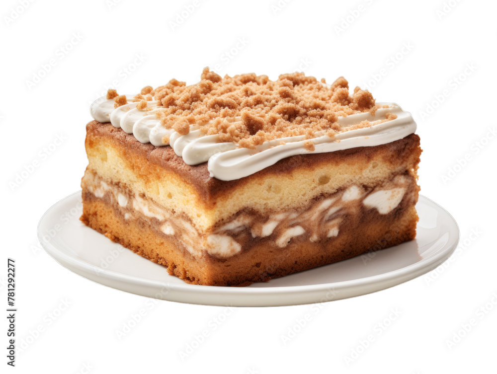 Coffee Cake isolated on transparent png background. Generative ai