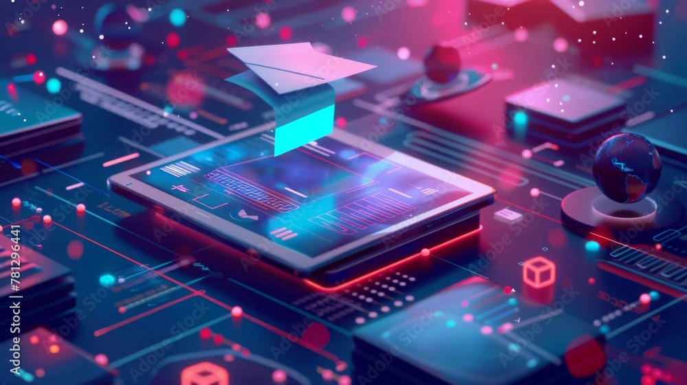 Embark on an educational journey with an online learning platform interface, bridging the gap across continents. Embark on an educational journey with an online learning platform interface, bridging the gap across continents.