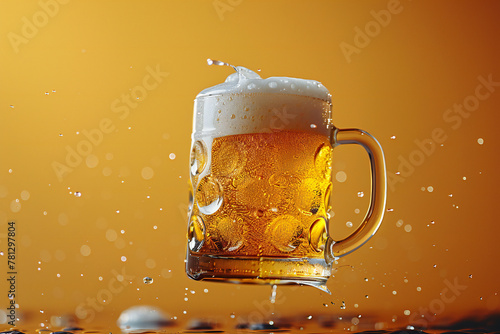 mug of beer with splashes