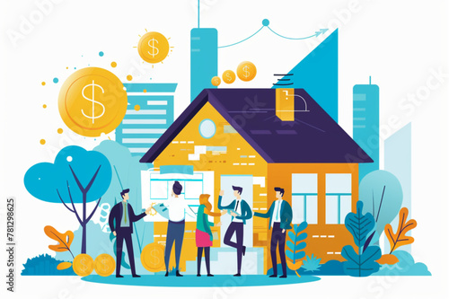 Flat vector illustration business real estate investment