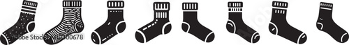  black socks vector set