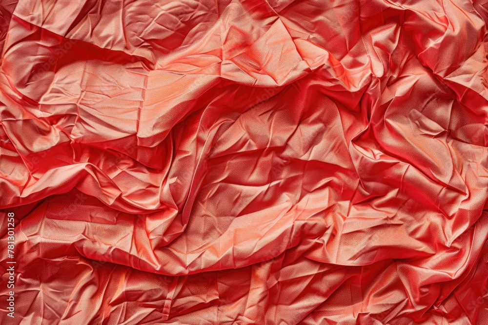 Seamless pattern of The rich red fabric, crinkled and creased Seamless pattern of The rich red fabric, crinkled and creased