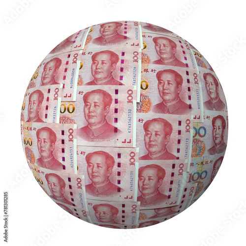 Chinese renminbi (yuan) banknotes close-up