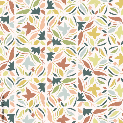Modern vector pattern with pretty floral drawing motifs . Decorative seamless botanical background with gender neutral spring flowers. Natural stylish for fabric, interior wallpaper surface design.