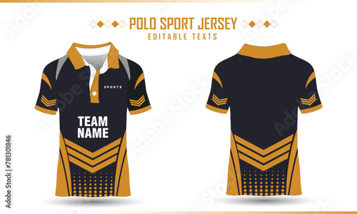 Polo Sport jersey design Front back tshirt Vector Template