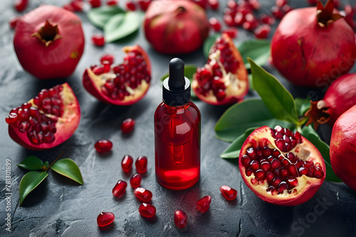 Organic Glow Elixir: Pomegranate and Hyaluronic Acid Skincare Powerhouse. Generative AI