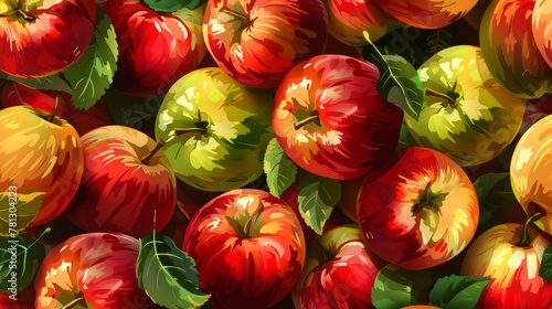 Apple fruits seamless. © vannet