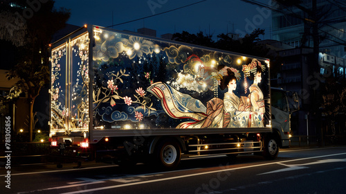 Japanese decoration truck, known for its elaborate designs