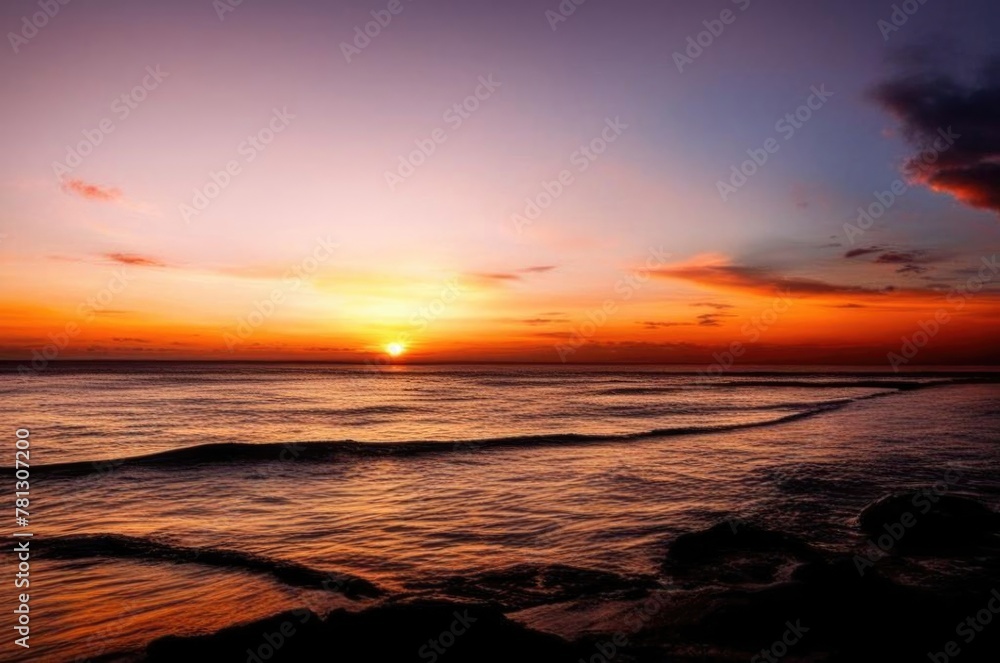 Obraz premium Beautiful red sunset