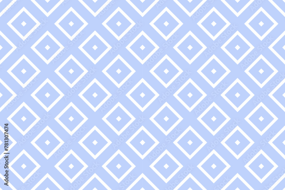 Seamless Geometric Squares and Dots Light Blue Pattern.