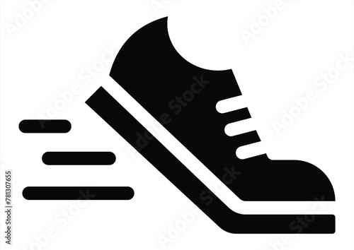 running shoes flat icon. sport shoes vector icon for web design isolated on white background