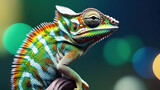 Detailed Close-Up of Chameleon in Macro Shot