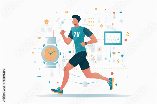 smart watch technology with a man running
