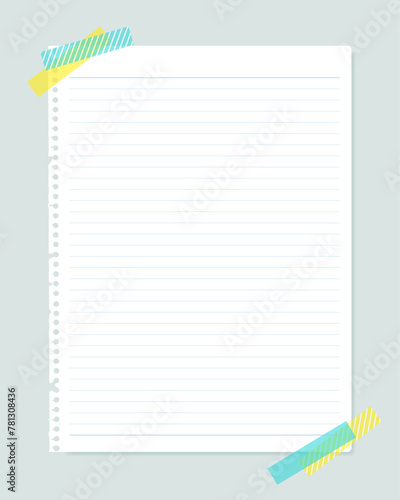 Realistic notebook scraps material