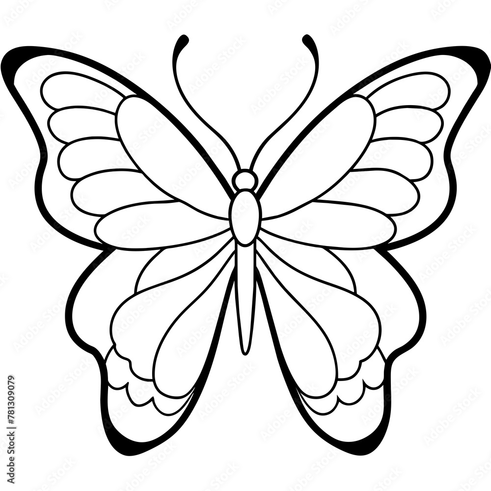 Butterfly vector illustration with line art..
Butterfly vector illustration with line art..