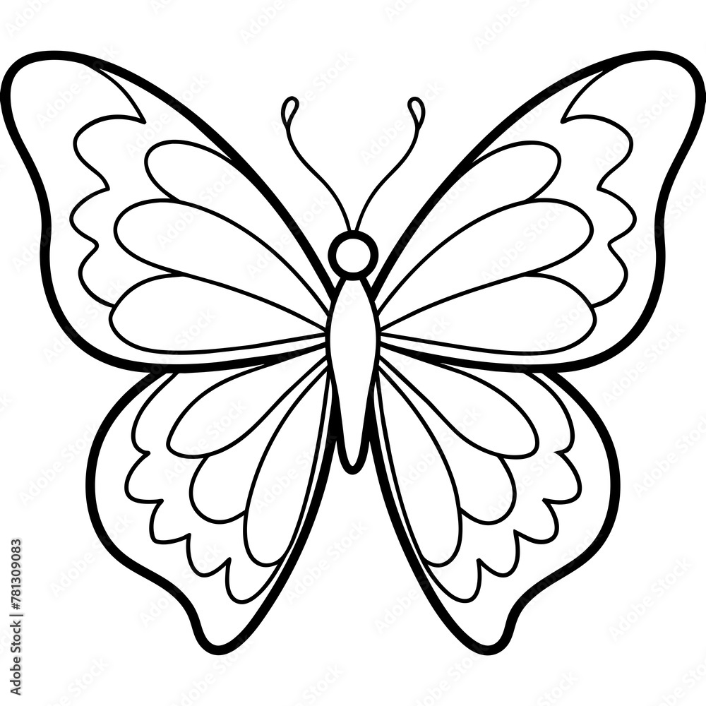Butterfly vector illustration with line art..
Butterfly vector illustration with line art..
