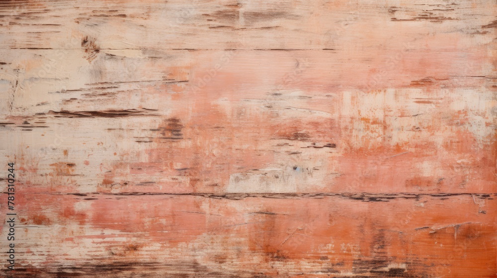 Pastel peach wood wooden with plank texture wall background, wood table Through use wash Giving a feeling of looking old and beautiful.