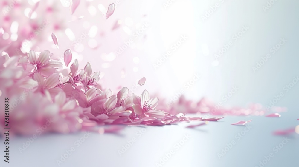 Surreal Pink Petal Cascade for Tranquil Background or Wallpaper. Surreal Pink Petal Cascade for Tranquil Background or Wallpaper.