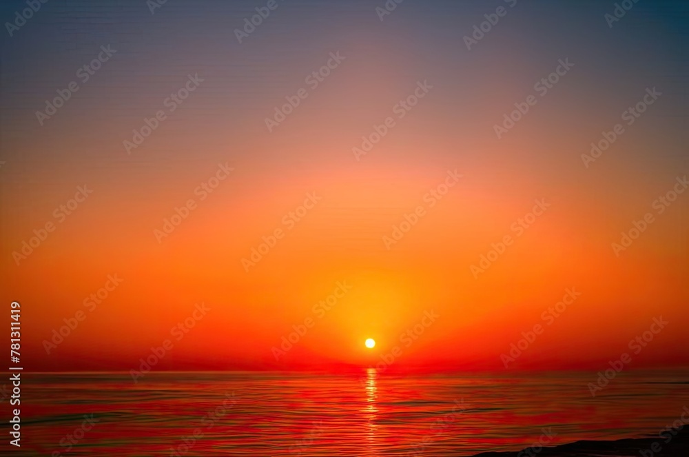Obraz premium Beautiful red sunset