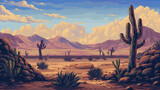 pixel art of drought desert dungeon background battle scene in RPG old school retro 16 bits, 32 bits game style