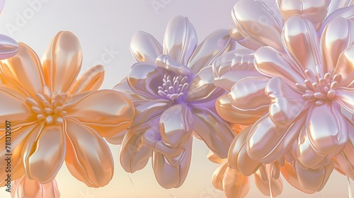 Ethereal Pastel Floral Digital Artwork.