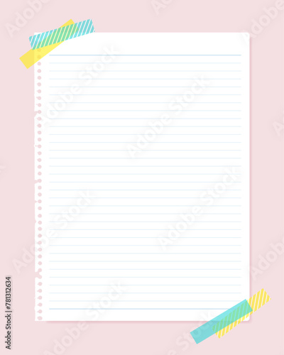 Realistic notebook scraps material