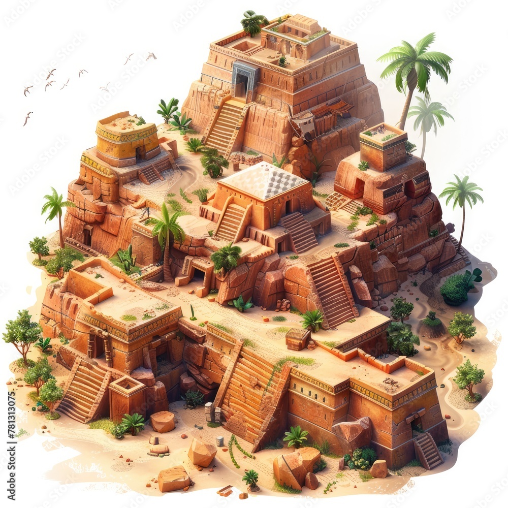 Alien Apocalypse Ziggurat in Surrealist Style - AI Art
