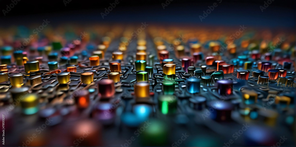 Microbiological microelements illustration, colorful abstract background
