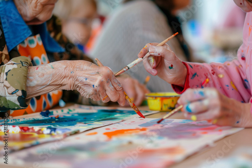 Wallpaper Mural Art workshops in a bright studio space, where seniors collaborate with children on creative projects Torontodigital.ca