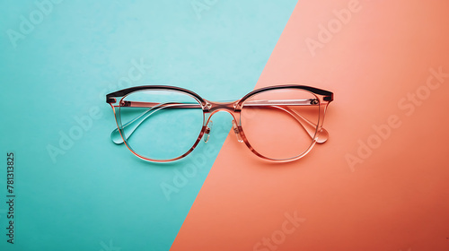 Eyeglasses, minimal wallpaper, an essential equipment in daily life for clear vision