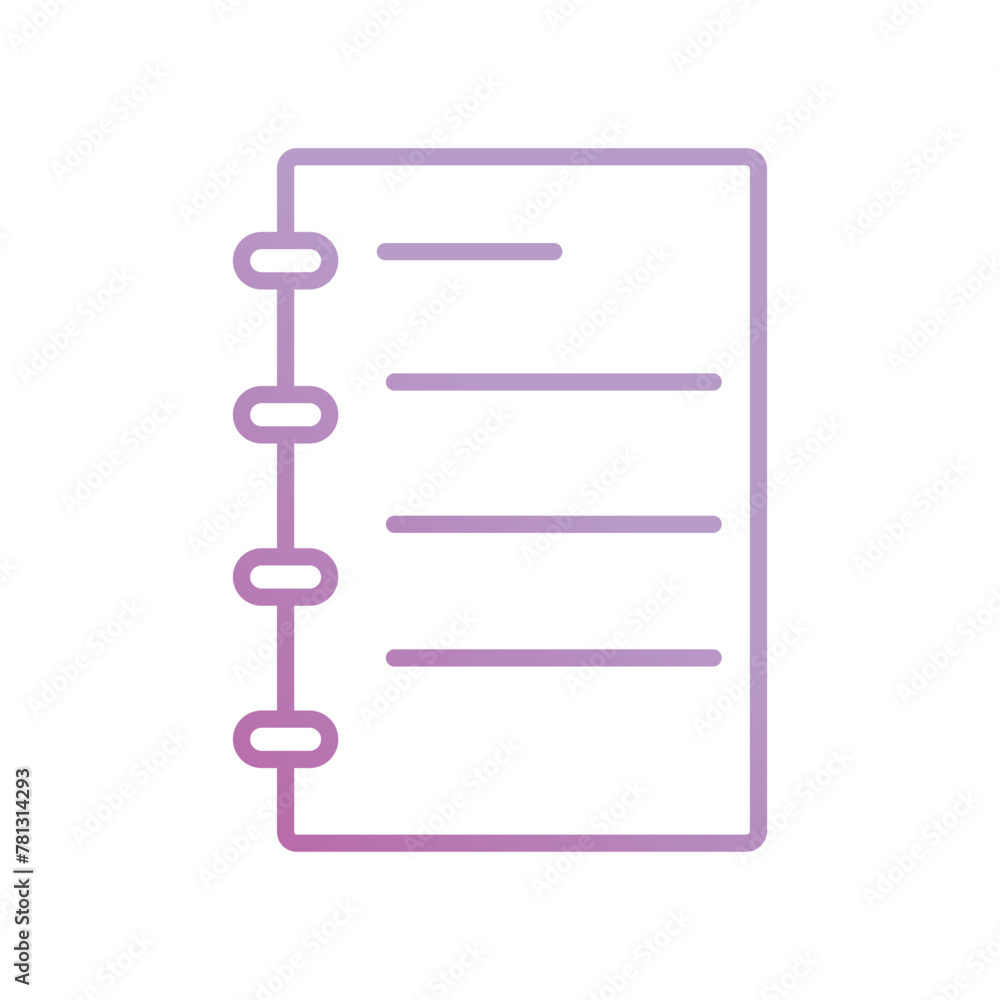 notebook icon with white background vector stock illustration