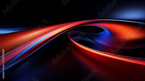 Elegant Blue and Red Swirls with Abstract Design